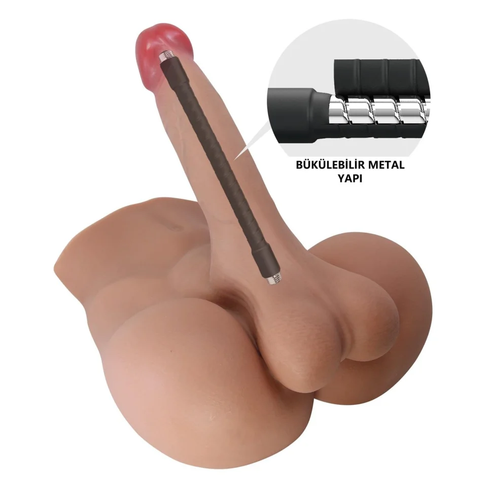 #11836 - 2 İşlevli Realistik 17,3 cm Penisli Anal Girişli Erkek Kalça