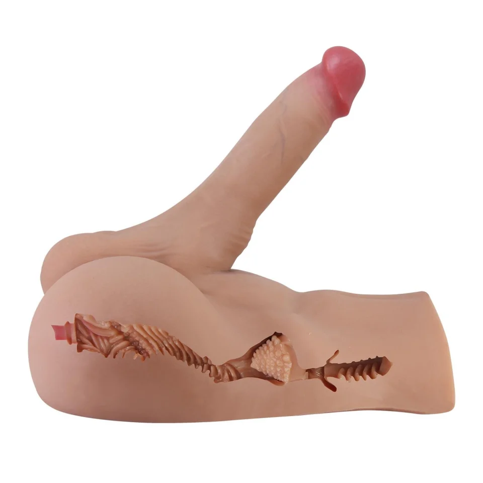 #11837 - 2 İşlevli Realistik 17,3 cm Penisli Anal Girişli Erkek Kalça