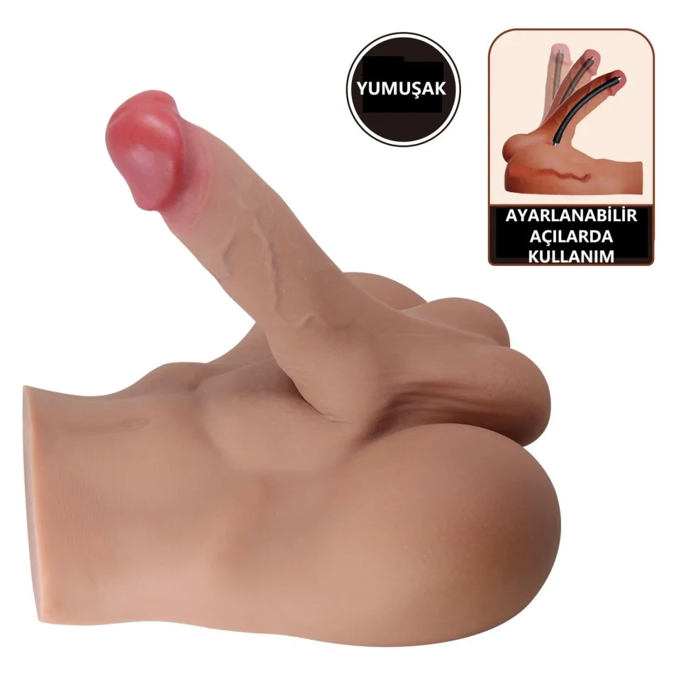 #11839 - 2 İşlevli Realistik 17,3 cm Penisli Anal Girişli Erkek Kalça