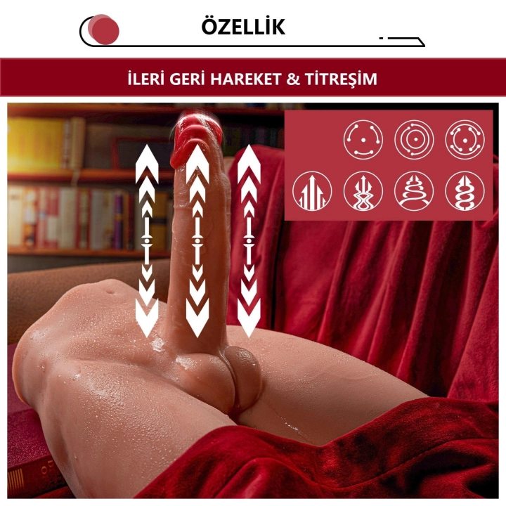 #12625 - Realistik İleri Geri Hareketli 17 cm Penisli Anal Girişli Erkek Vücut
