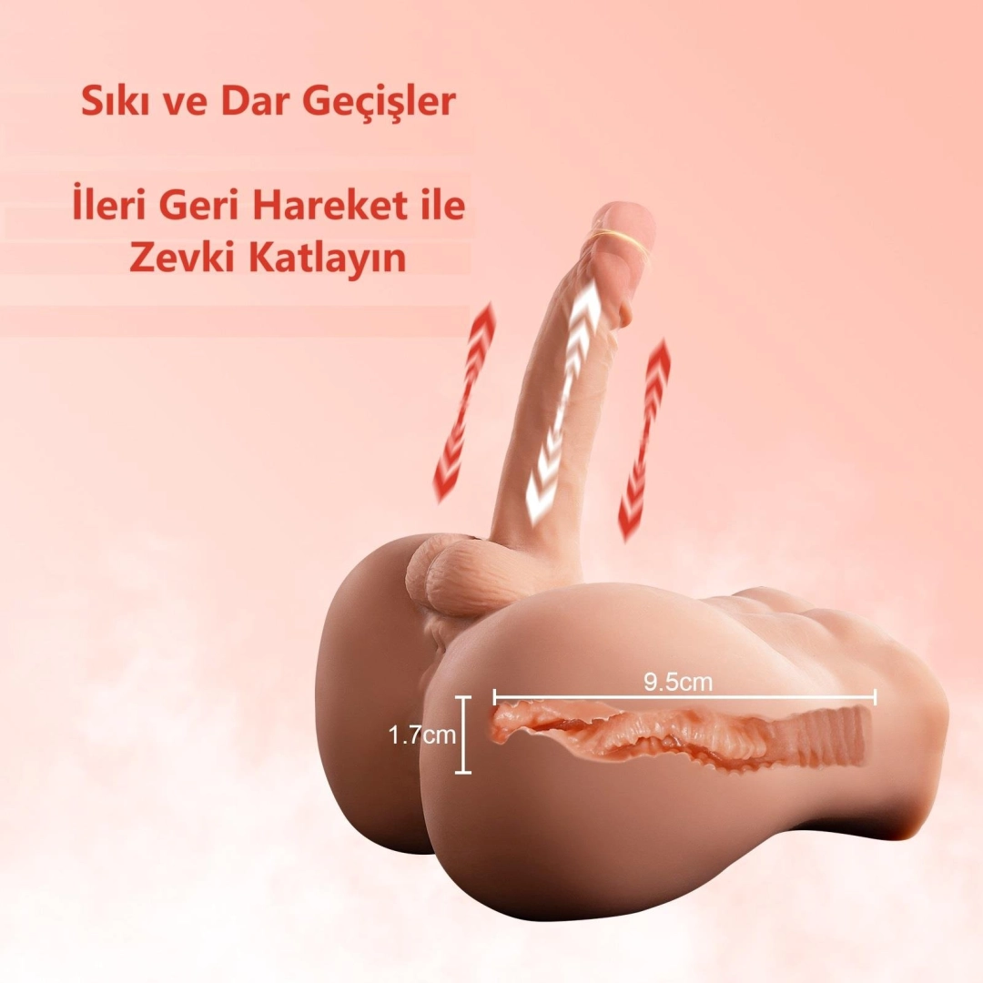 #12605 - Realistik İleri Geri Hareketli 18cm Penisli Anal Girişli Erkek Vücut