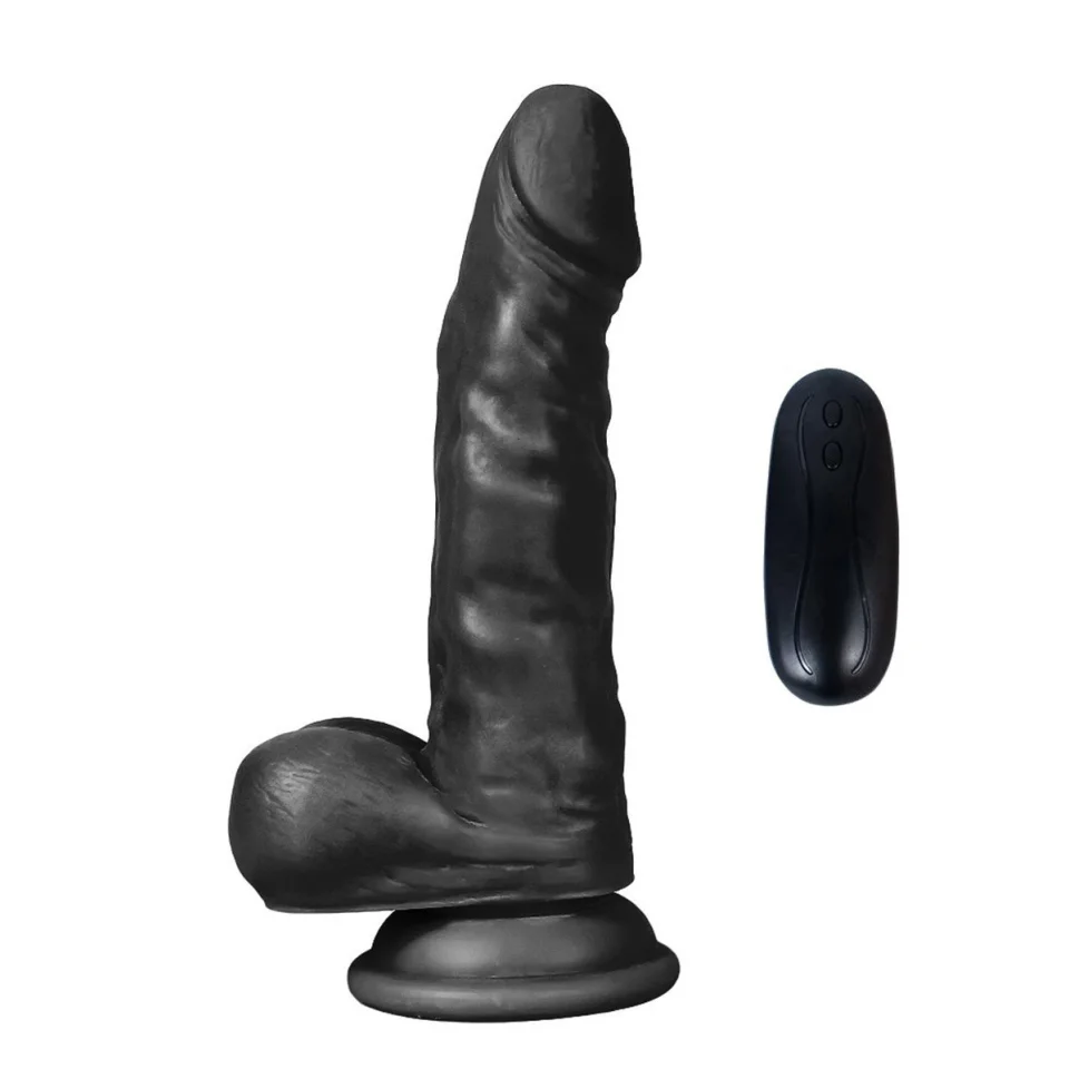 #1154 - 17 cm Titreşimli Gerçekçi Silikon Vantuzlu Zenci Penis