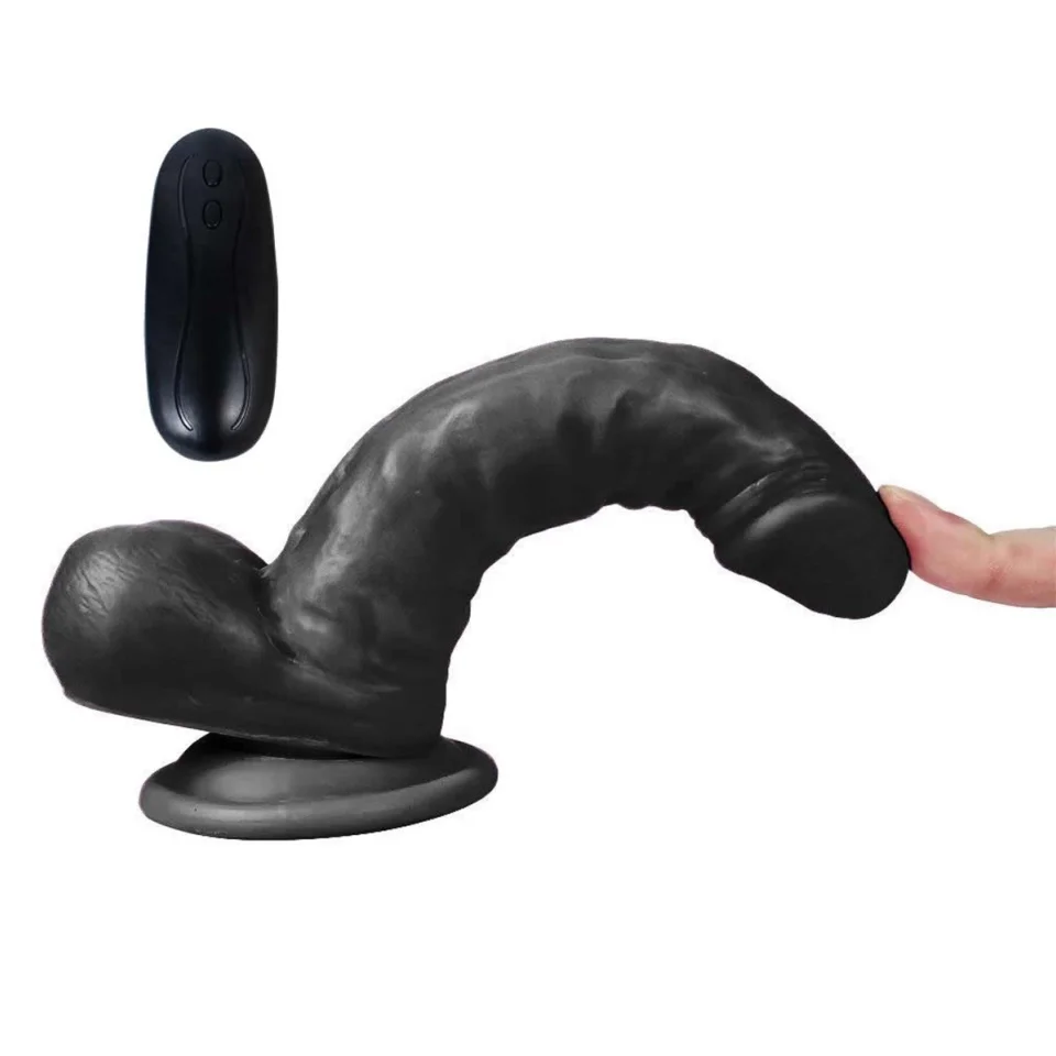 #1155 - 17 cm Titreşimli Gerçekçi Silikon Vantuzlu Zenci Penis