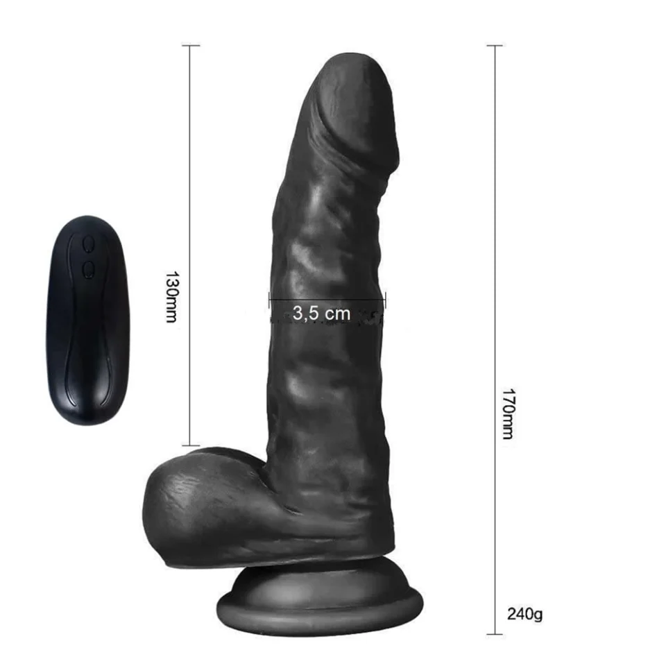 #1156 - 17 cm Titreşimli Gerçekçi Silikon Vantuzlu Zenci Penis