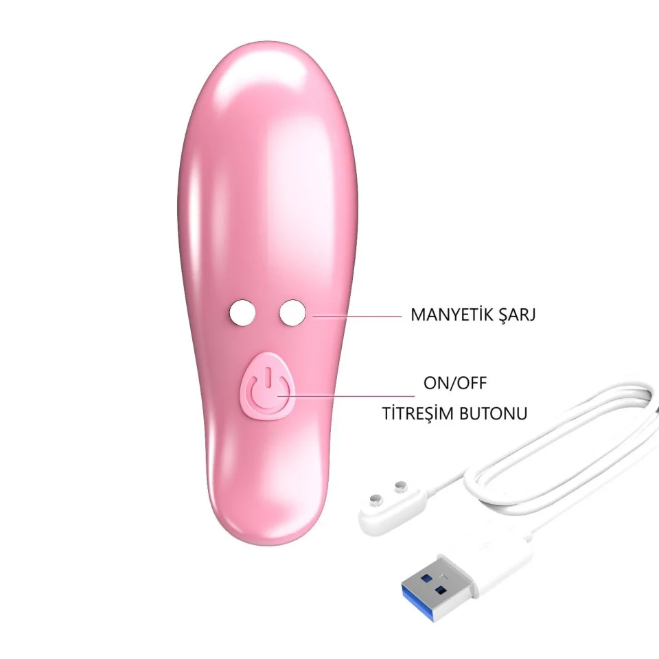 #11945 - USB Manyetik Şarjlı Titreşim Mandallı Göğüs Uyarıcı Vibratör