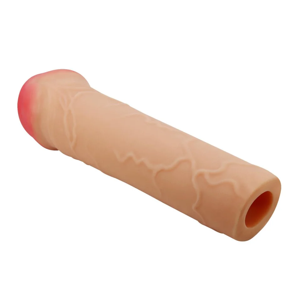 #11953 - 2,5 cm Dolgulu Premium Ten Rengi Silikon Penis Kılıfı