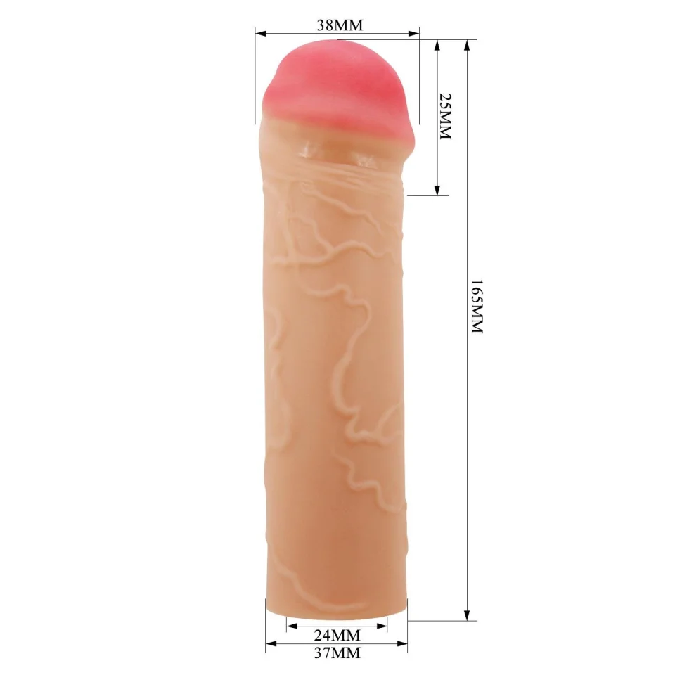 #11954 - 2,5 cm Dolgulu Premium Ten Rengi Silikon Penis Kılıfı