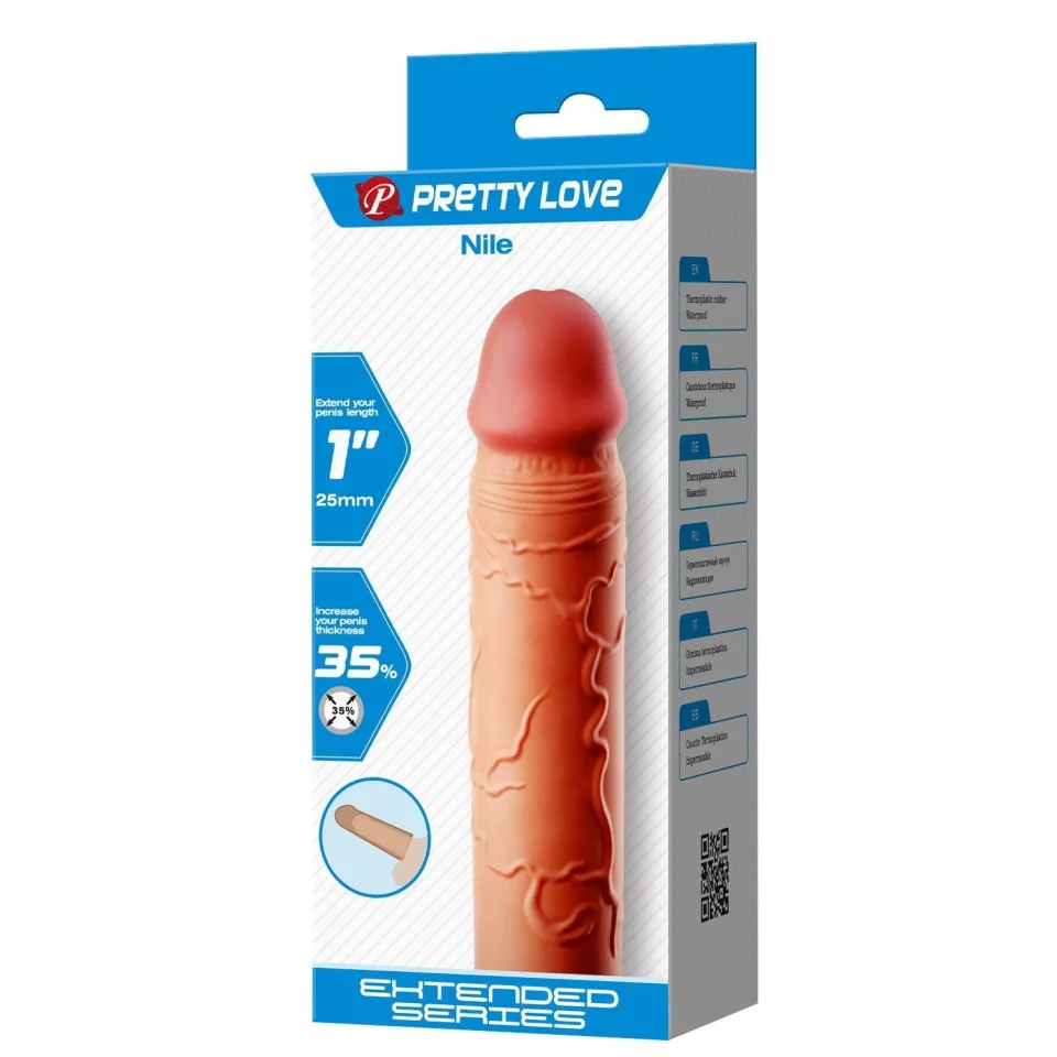#11955 - 2,5 cm Dolgulu Premium Ten Rengi Silikon Penis Kılıfı