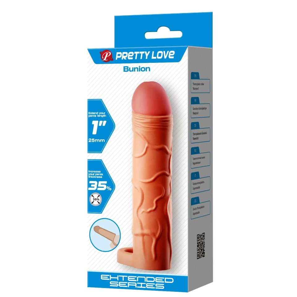 #11960 - 2,5 cm Dolgulu Premium Ten Rengi Silikon Penis Kılıfı