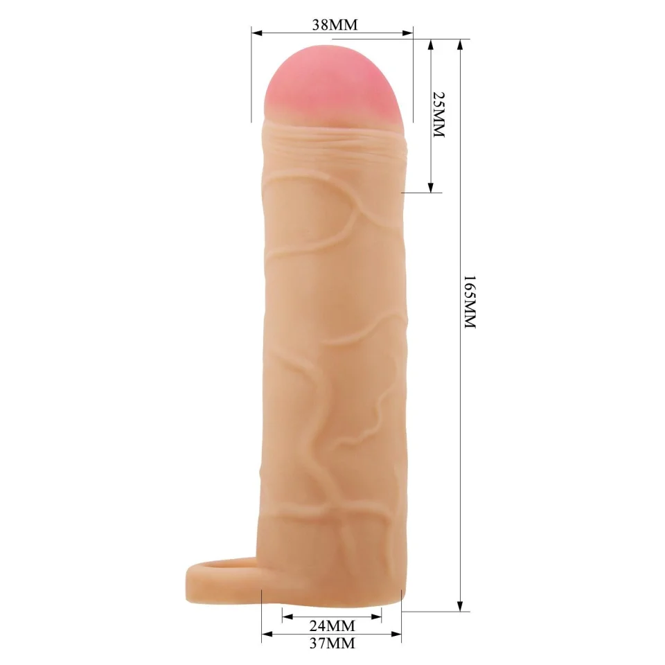 #11961 - 2,5 cm Dolgulu Premium Ten Rengi Silikon Penis Kılıfı