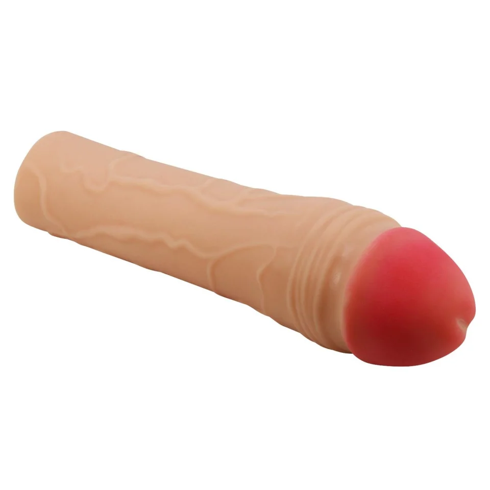 #11963 - 5 cm Dolgulu Premium Ten Rengi Silikon Penis Kılıfı - Chane
