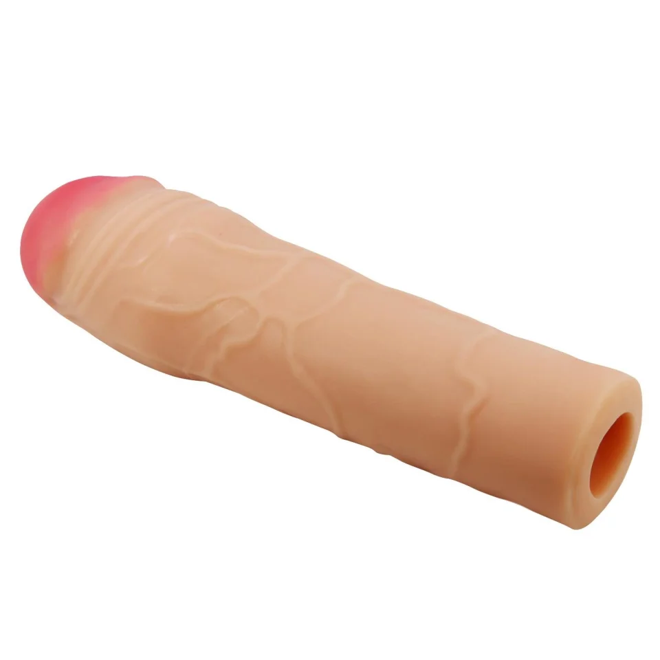 #11964 - 5 cm Dolgulu Premium Ten Rengi Silikon Penis Kılıfı - Chane