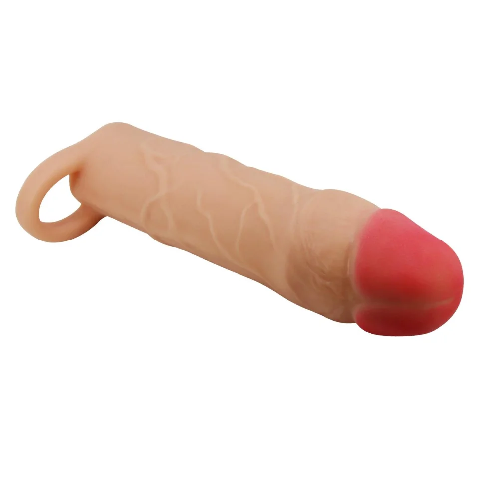 #11969 - 5 cm Dolgulu Premium Ten Rengi Silikon Penis Kılıfı - Hani