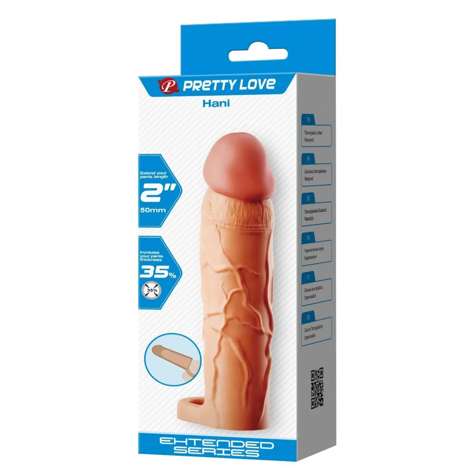 #11970 - 5 cm Dolgulu Premium Ten Rengi Silikon Penis Kılıfı - Hani