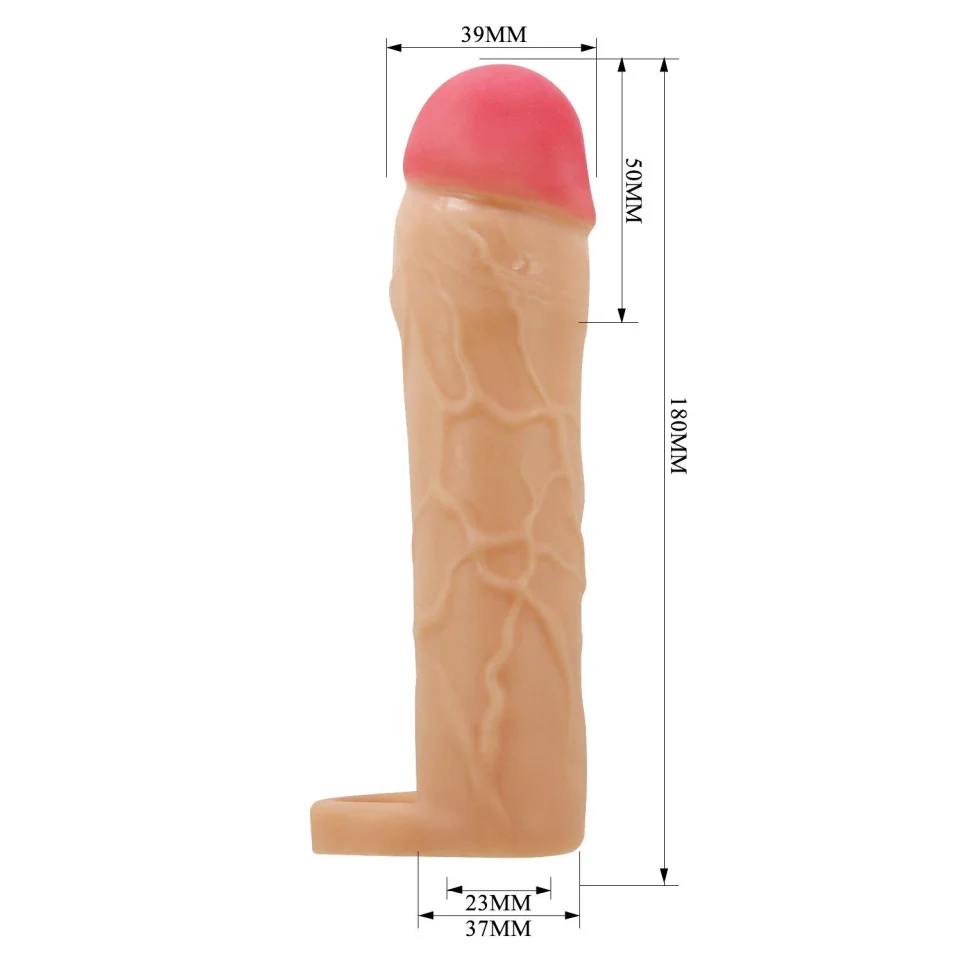 #11971 - 5 cm Dolgulu Premium Ten Rengi Silikon Penis Kılıfı - Hani