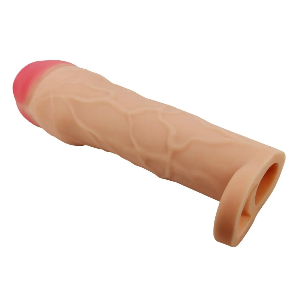 #11972 - 5 cm Dolgulu Premium Ten Rengi Silikon Penis Kılıfı - Hani