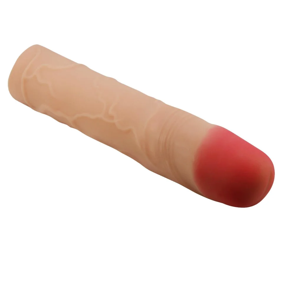 #11976 - 7,6 cm Dolgulu Premium Ten Rengi Silikon Penis Kılıfı - Kylian