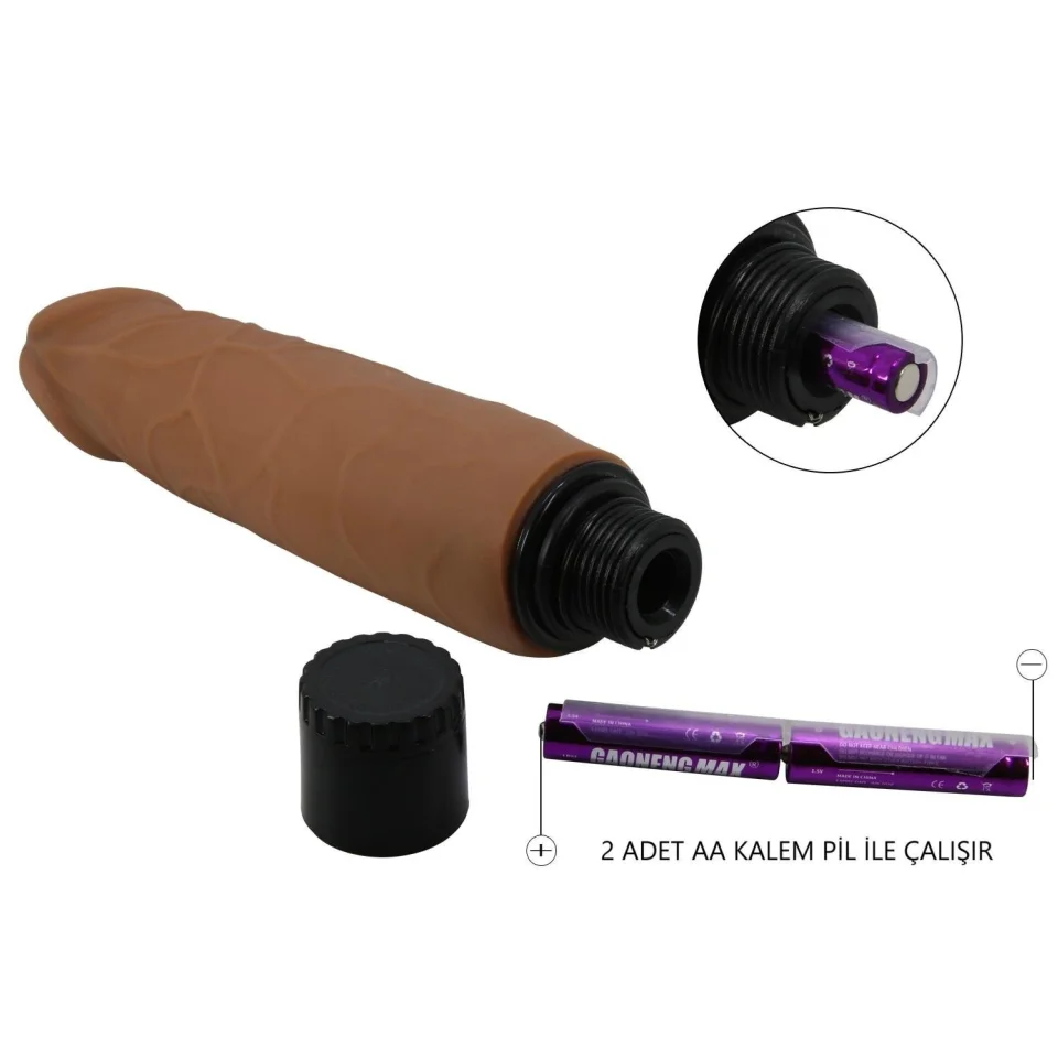 #11987 - 21,5 cm Çift katmanlı Güçlü Titreşimli Realistik Vibratör Dildo