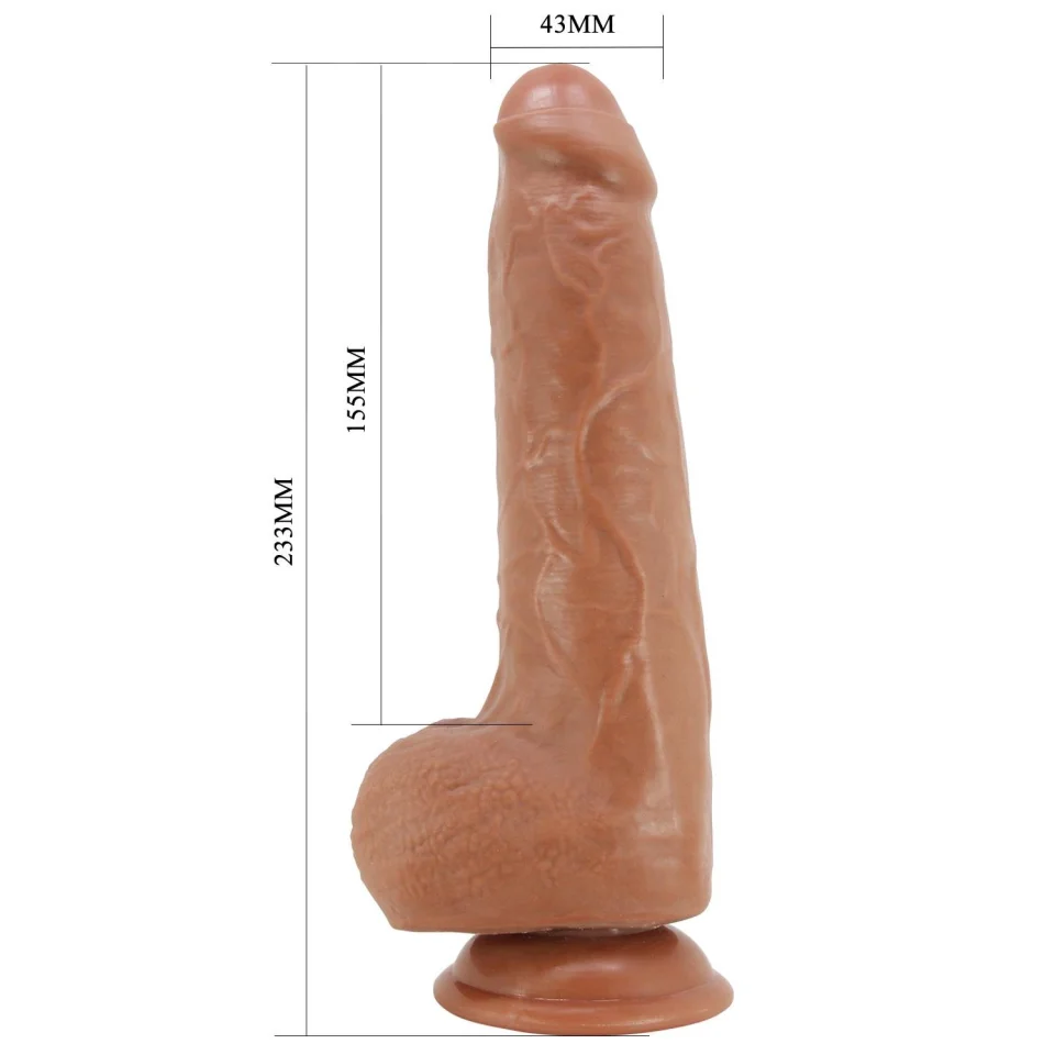 #11991 - 23,3 cm Yeni Nesil Çift Katmanlı Realistik Vantuzlu Dildo Penis