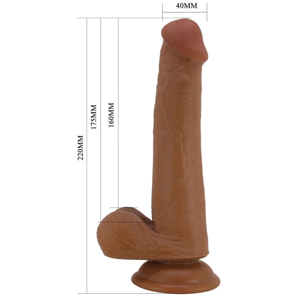 #12005 - 22 cm Yeni Nesil Çift Katmanlı Realistik Vantuzlu Dildo Penis