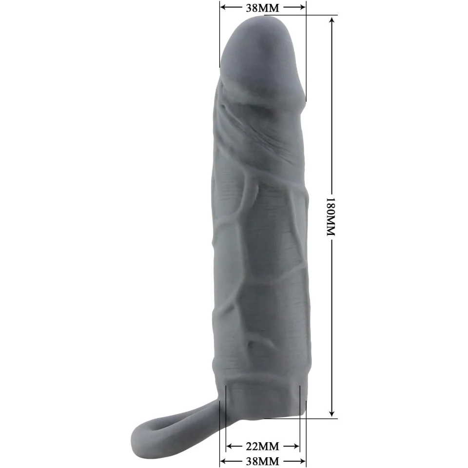 #12017 - Zenci Siyah Dolgulu Realistik Uzatmalı Penis Kılıfı