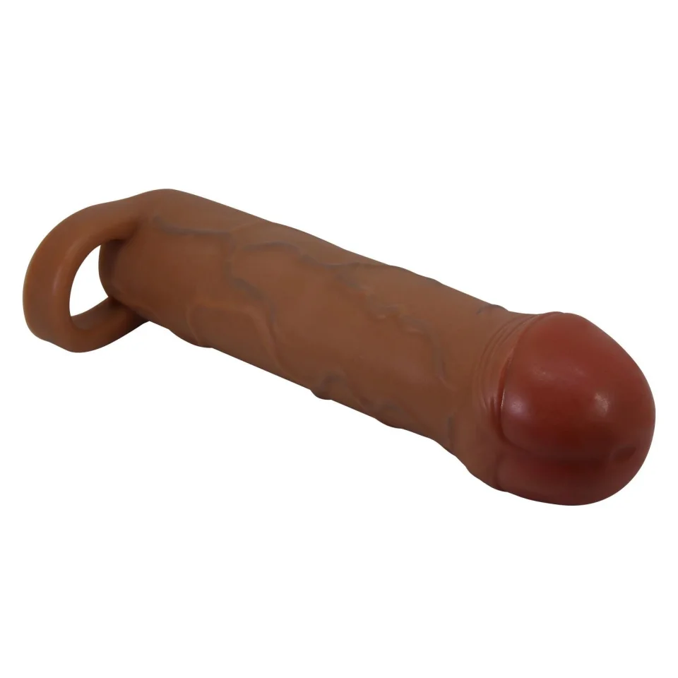 #12034 - 2,5 cm Dolgulu Melez Rengi Silikon Halkalı Penis Kılıfı - Bunion
