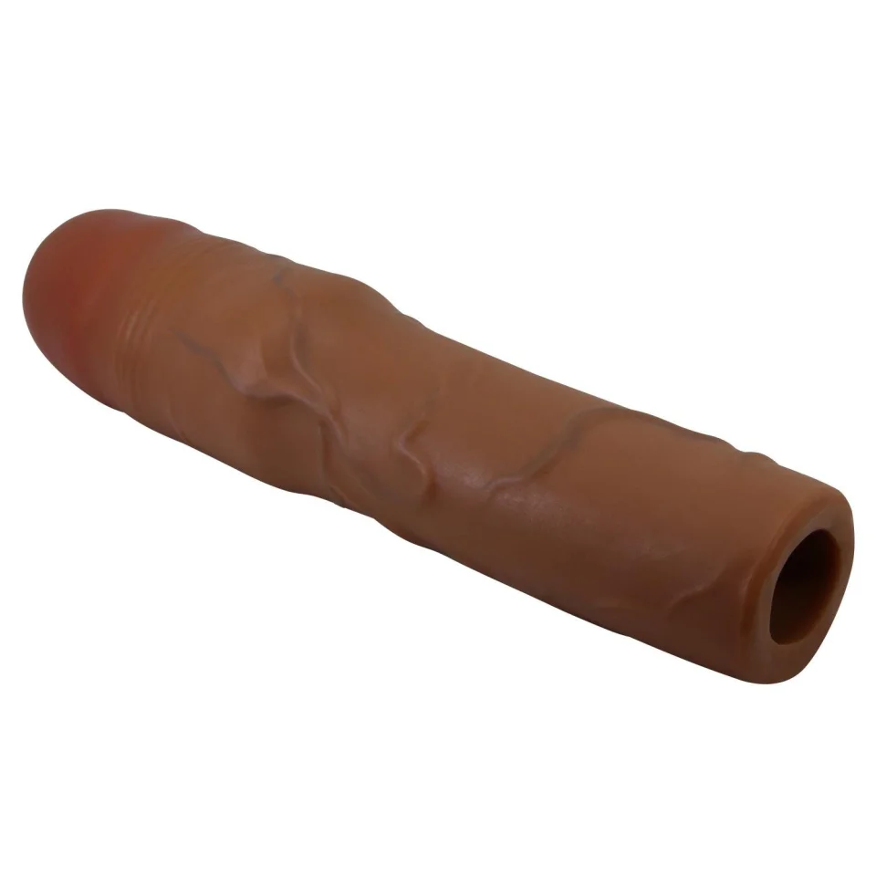 #12045 - 7,6 cm Dolgulu Premium Melez Rengi Silikon Penis Kılıfı - Kylian