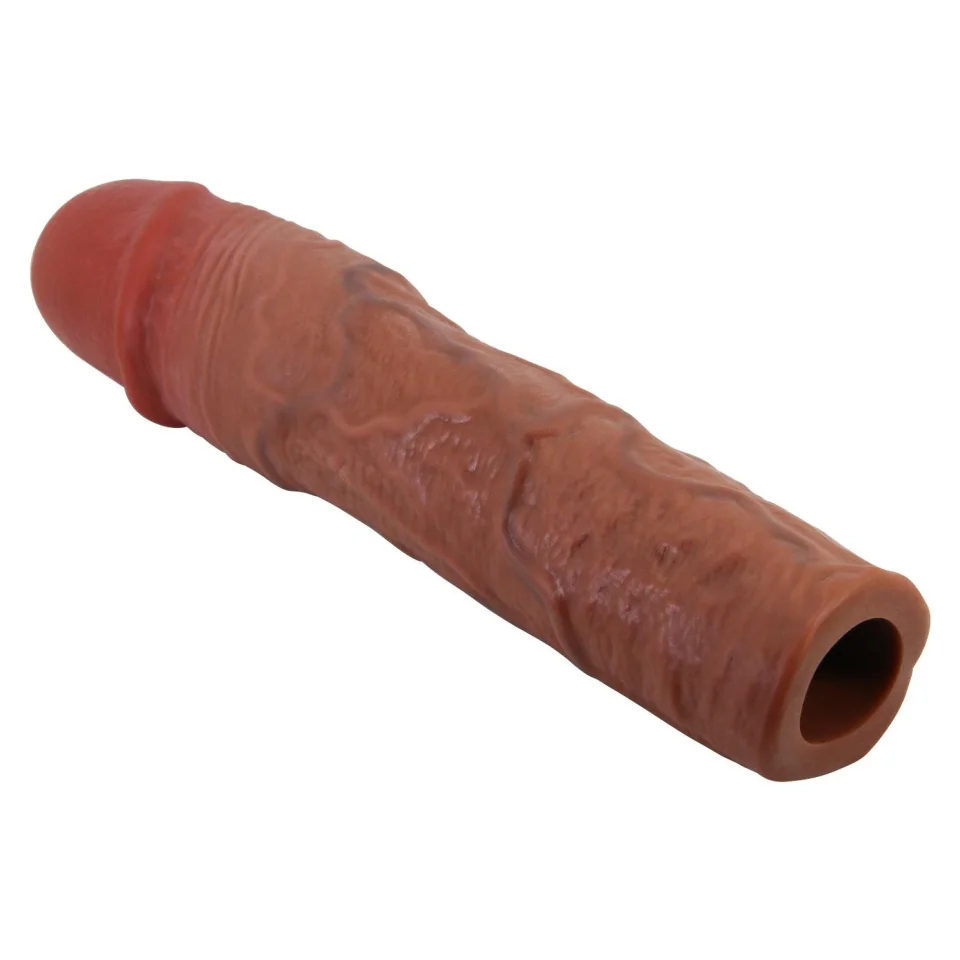 #12117 - 7,6 cm Dolgulu Premium Melez Rengi Silikon Penis Kılıfı - Stevenson