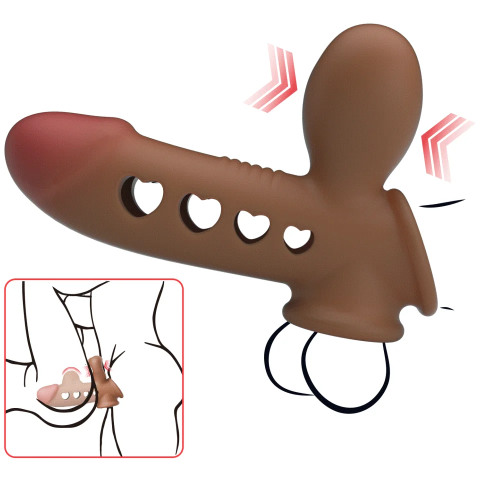 #12124 - Hava Yastıklı Premium Melez Rengi Silikon Penis Kılıfı - Tyronn