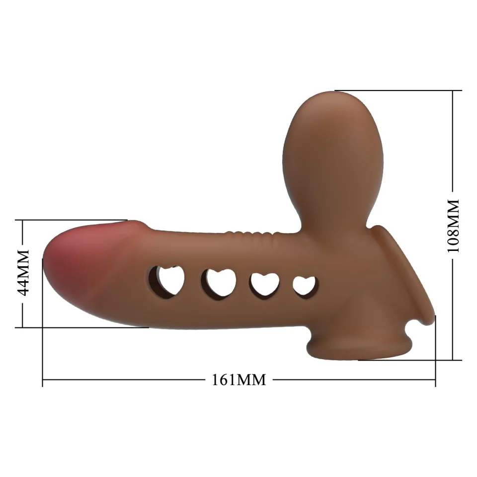 #12126 - Hava Yastıklı Premium Melez Rengi Silikon Penis Kılıfı - Tyronn