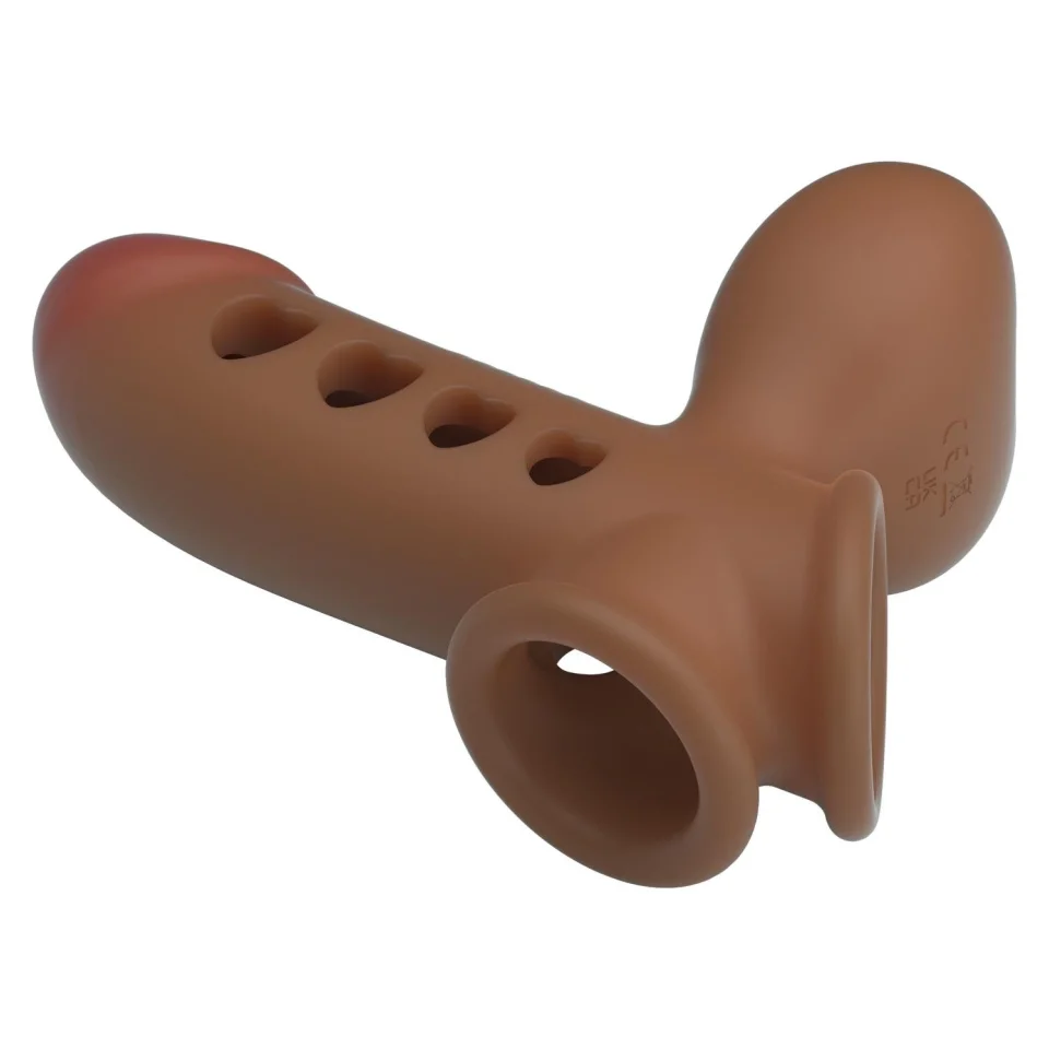 #12129 - Hava Yastıklı Premium Melez Rengi Silikon Penis Kılıfı - Tyronn
