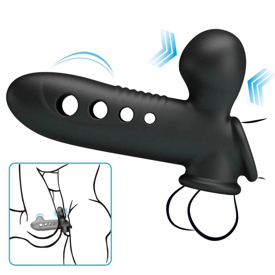 #12134 - Hava Yastıklı Premium Zenci Siyah Silikon Penis Kılıfı - Crane