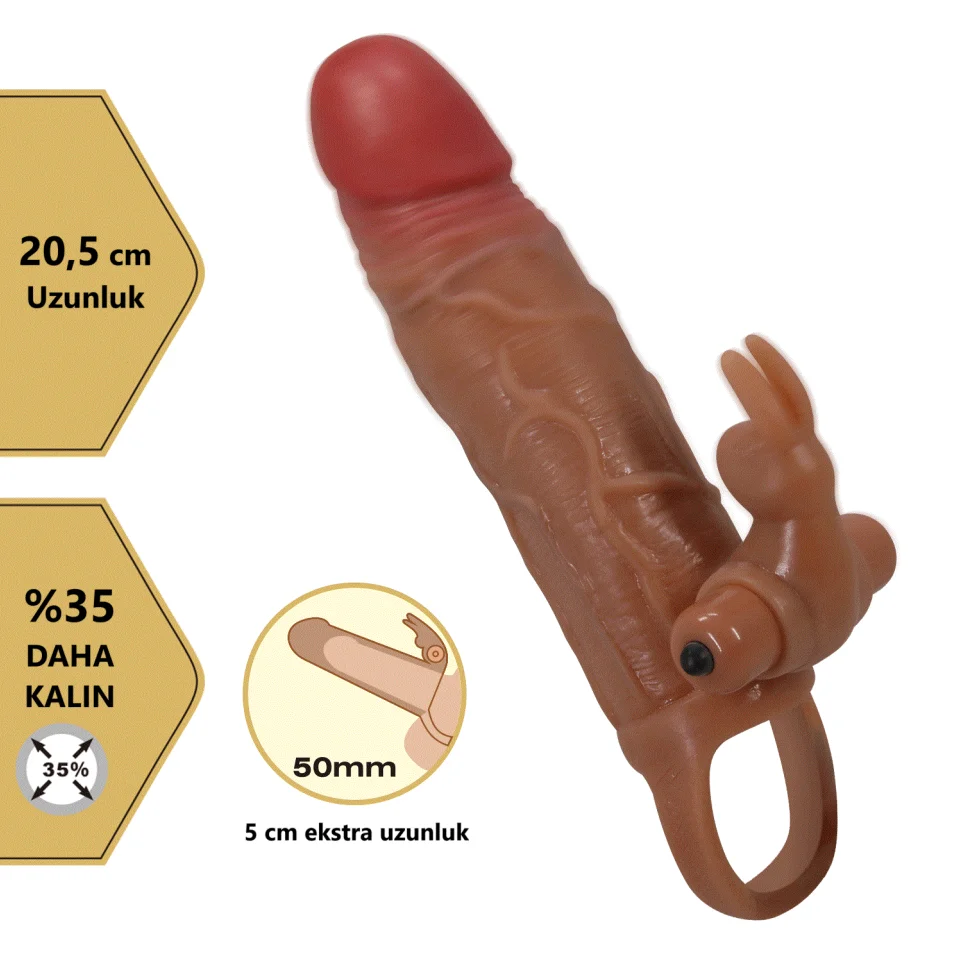 #12152 - 5 cm Dolgu Uzatmalı Titreşimli Penis Kılıfı - Osmar