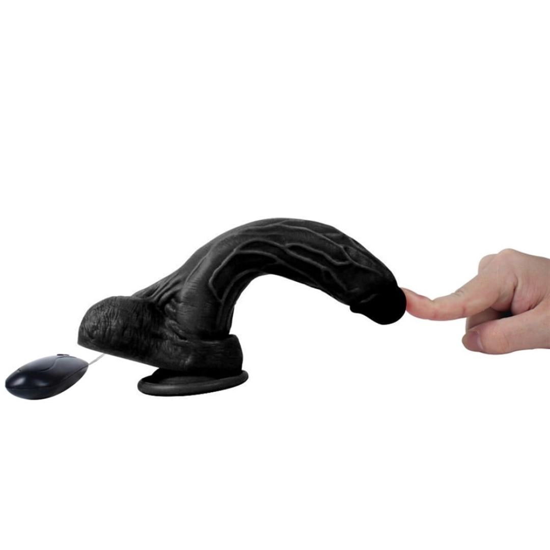 #12569 - 20,5 cm Titreşimli Gerçekçi Silikon Vantuzlu Zenci Penis