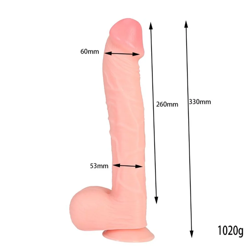 #12182 - 33 cm Realistik Vantuzlu Büyük Boy Dildo Penis