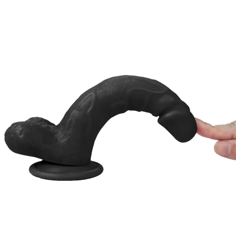 #1178 - 19 cm Gerçekçi Vantuzlu Zenci Dildo Penis