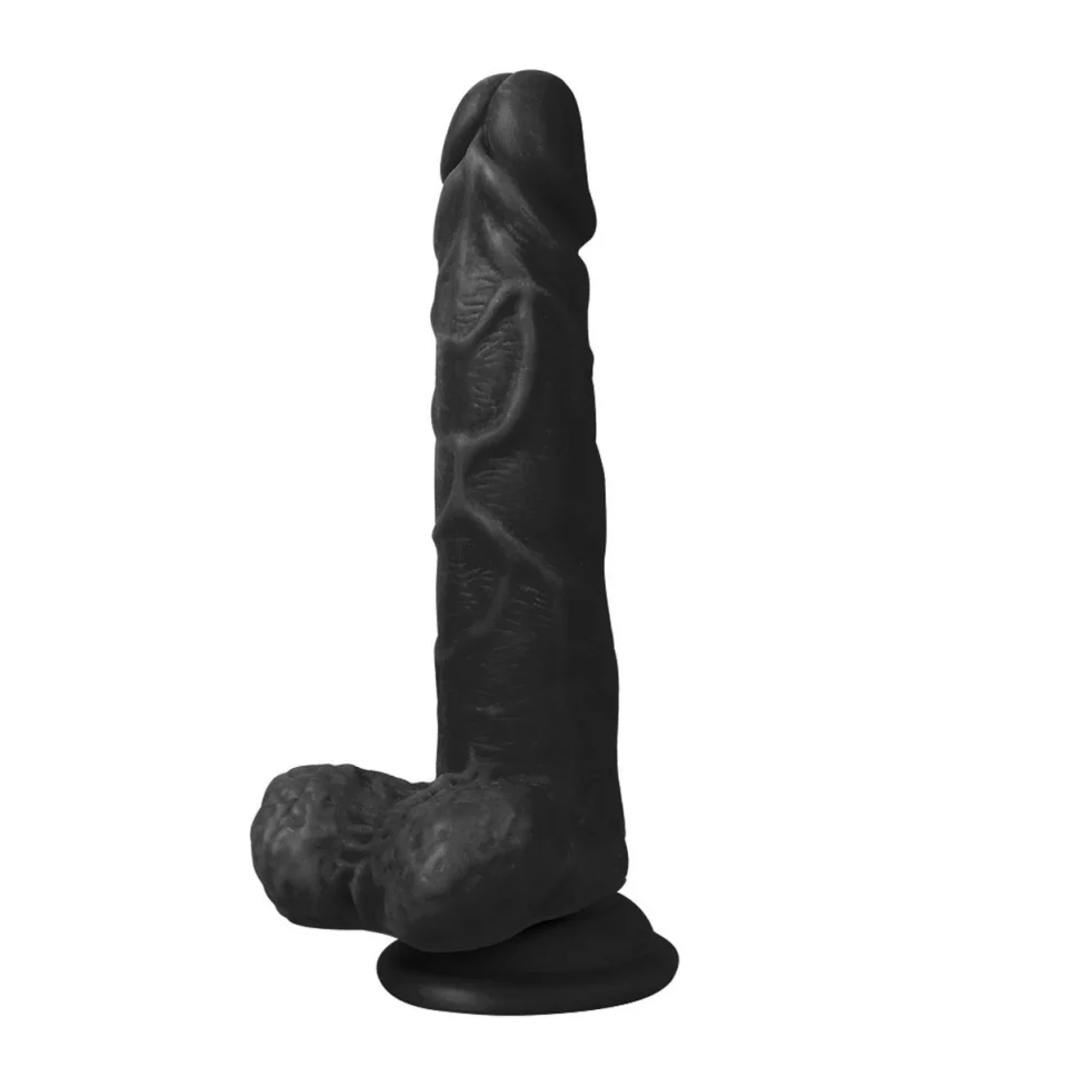 #1177 - 19 cm Gerçekçi Vantuzlu Zenci Dildo Penis