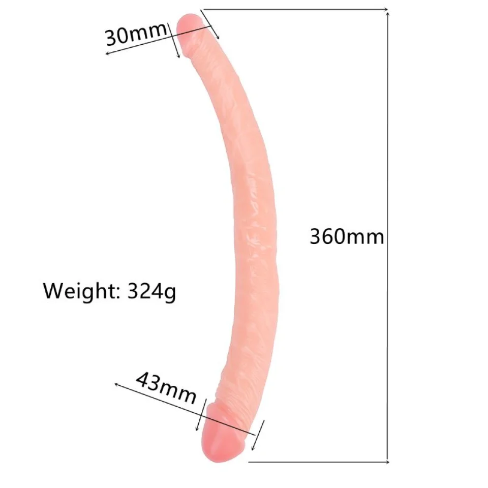#12197 - 36 cm Realistik Çift Taraflı Dildo Penis