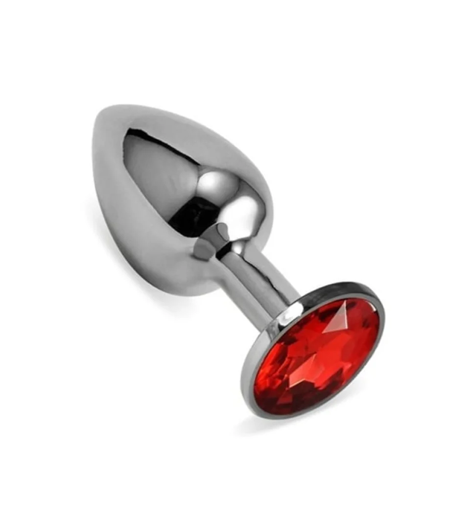 #12216 - Renkli Kristal Taşlı Çelik Anal Plug Orta Boy
