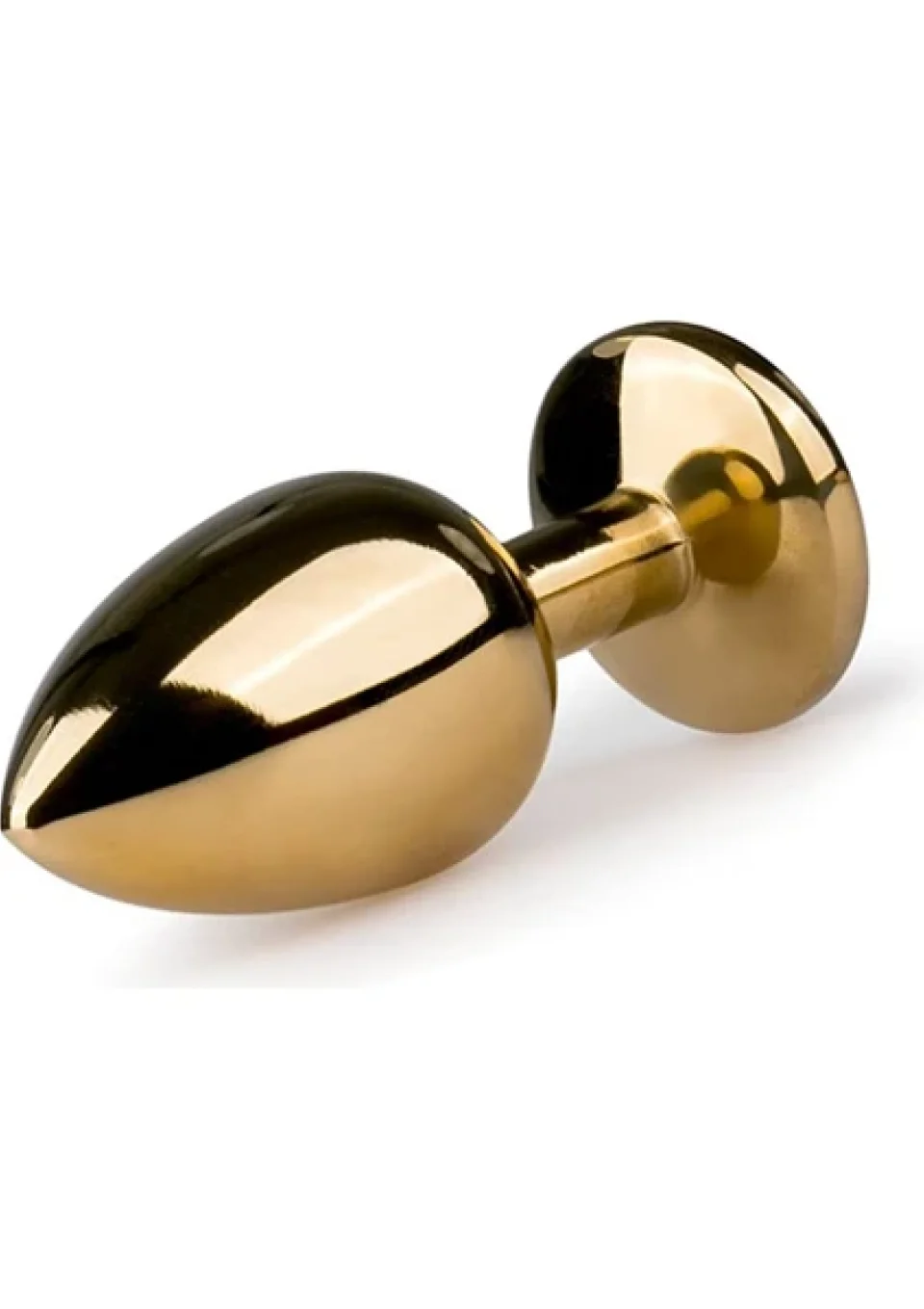 #12222 - Altın Gold Çelik Kristal Taşlı Anal Plug Orta Boy