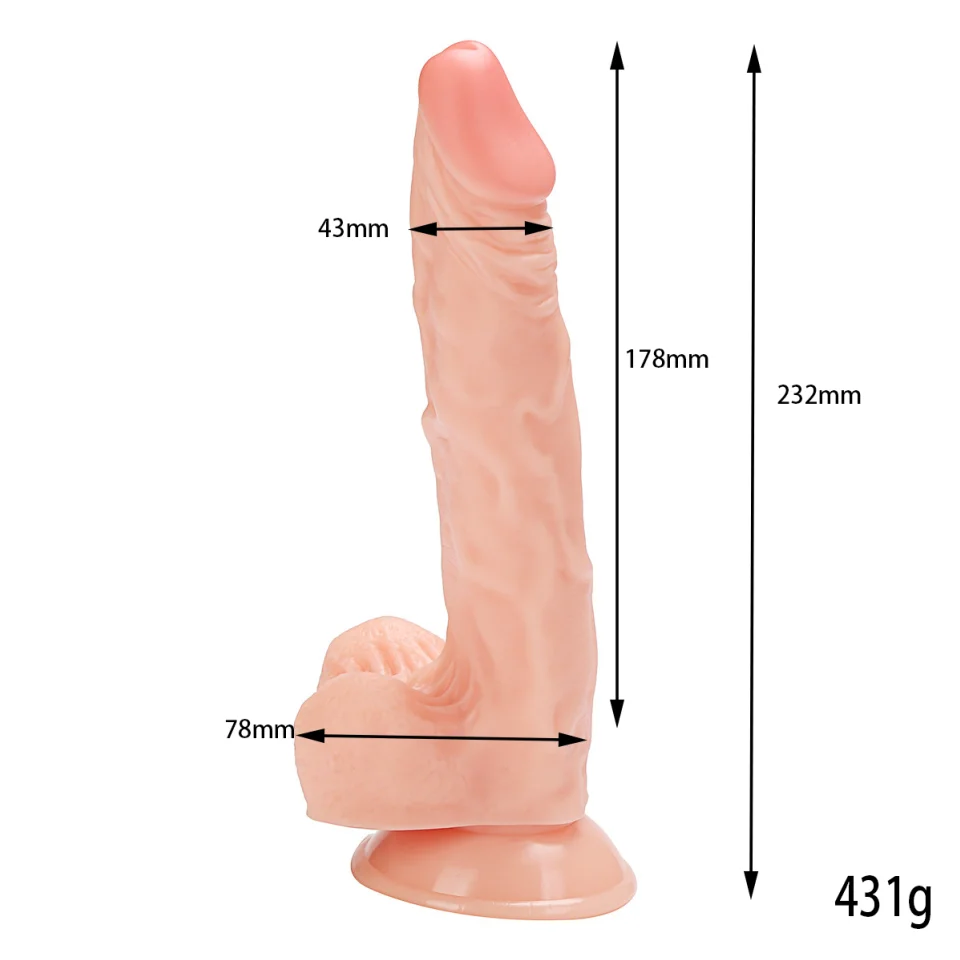 #12231 - 23 Cm Gerçekçi Vantuzlu Spear Dildo