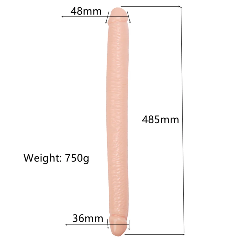 #12236 - 48.5 cm Çift Taraflı Gerçekçi Kalın Uzun Dildo