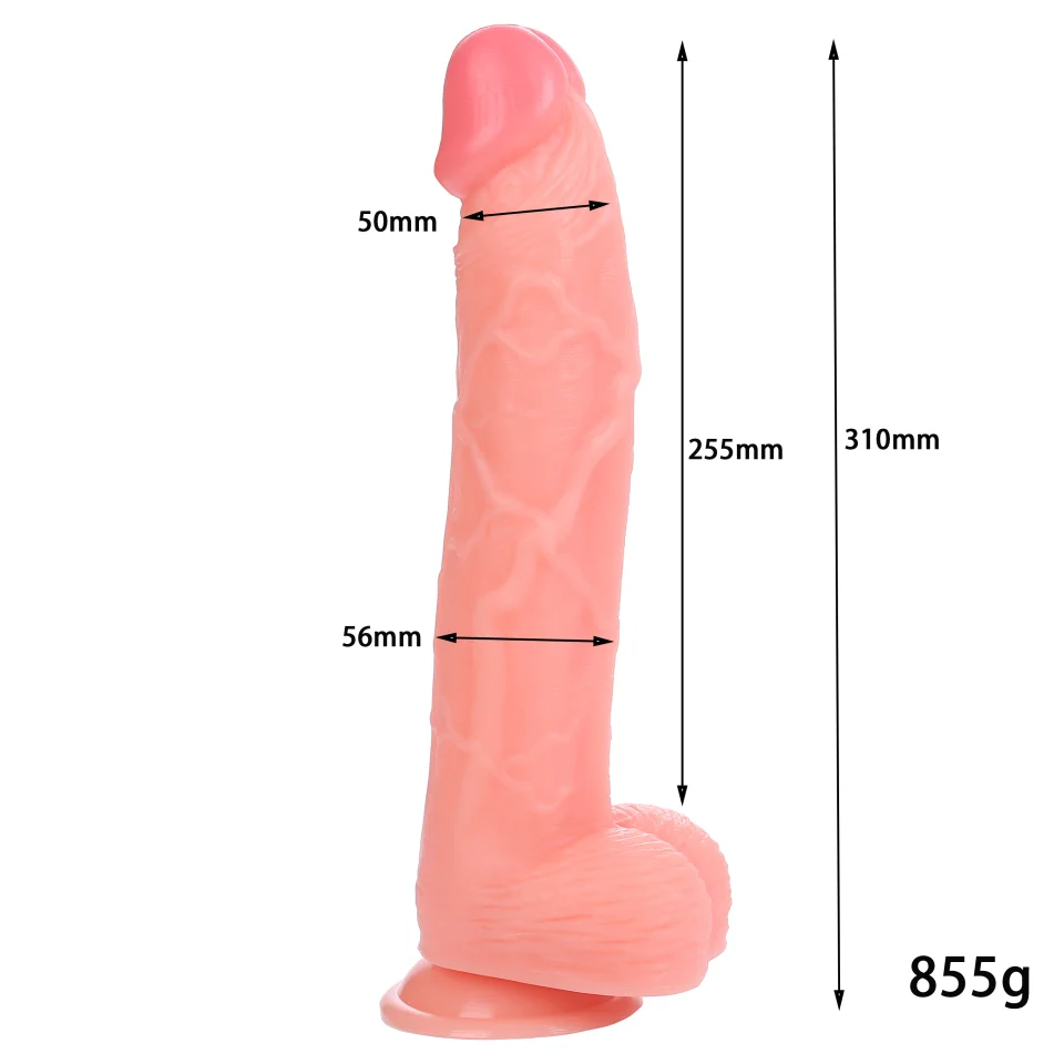 #12250 - 31 cm Realistik Büyük Boy Kalın Vantuzlu Penis Dildo