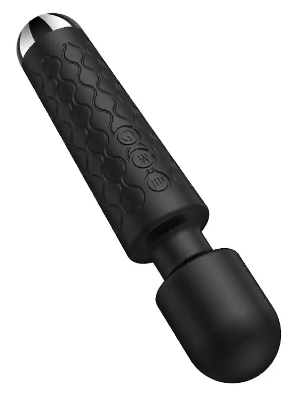 #12282 - 20 Fonksiyonlu Güçlü Şarjlı Wand Masaj Vibratörü Siyah