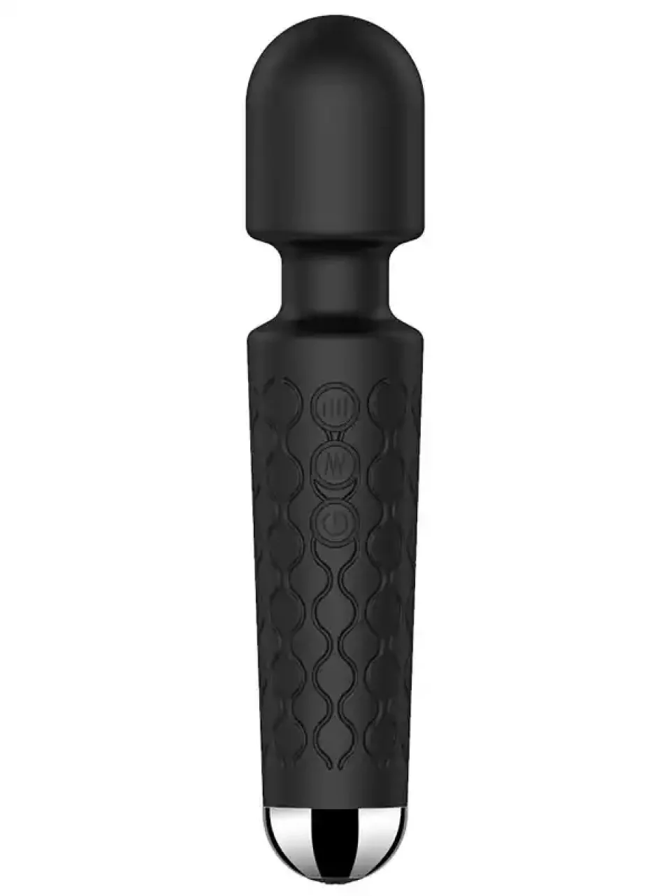 #12284 - 20 Fonksiyonlu Güçlü Şarjlı Wand Masaj Vibratörü Siyah