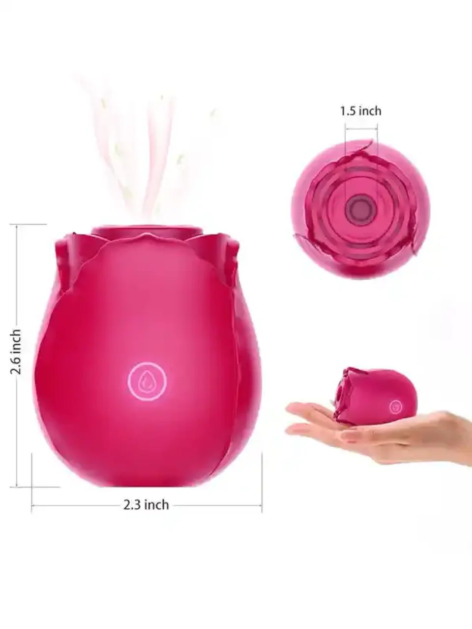 #12288 - Kadınlar İçin Titreşimli Vakumlu Klitoral Gül Vibratör