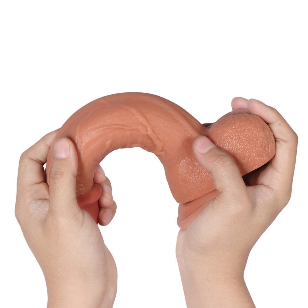 #12560 - 23 cm Realistik Vantuzlu Testisli Dildo Penis