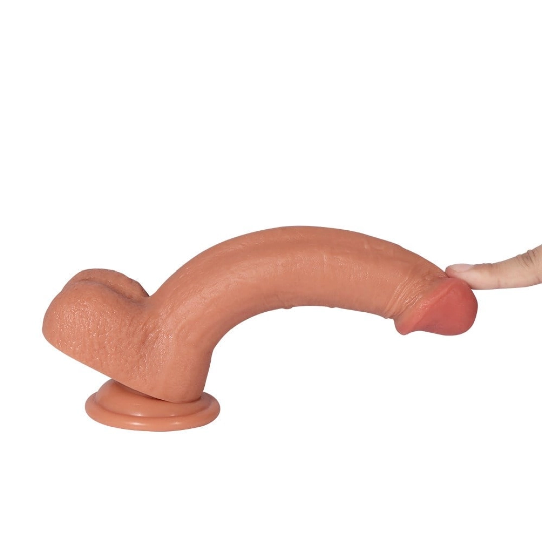 #12561 - 23 cm Realistik Vantuzlu Testisli Dildo Penis