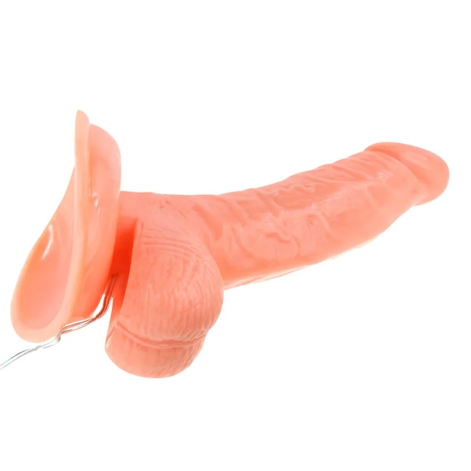 #1228 - 14,5 cm Oynar Başlı Titreşimli Realistik Vibratör Penis