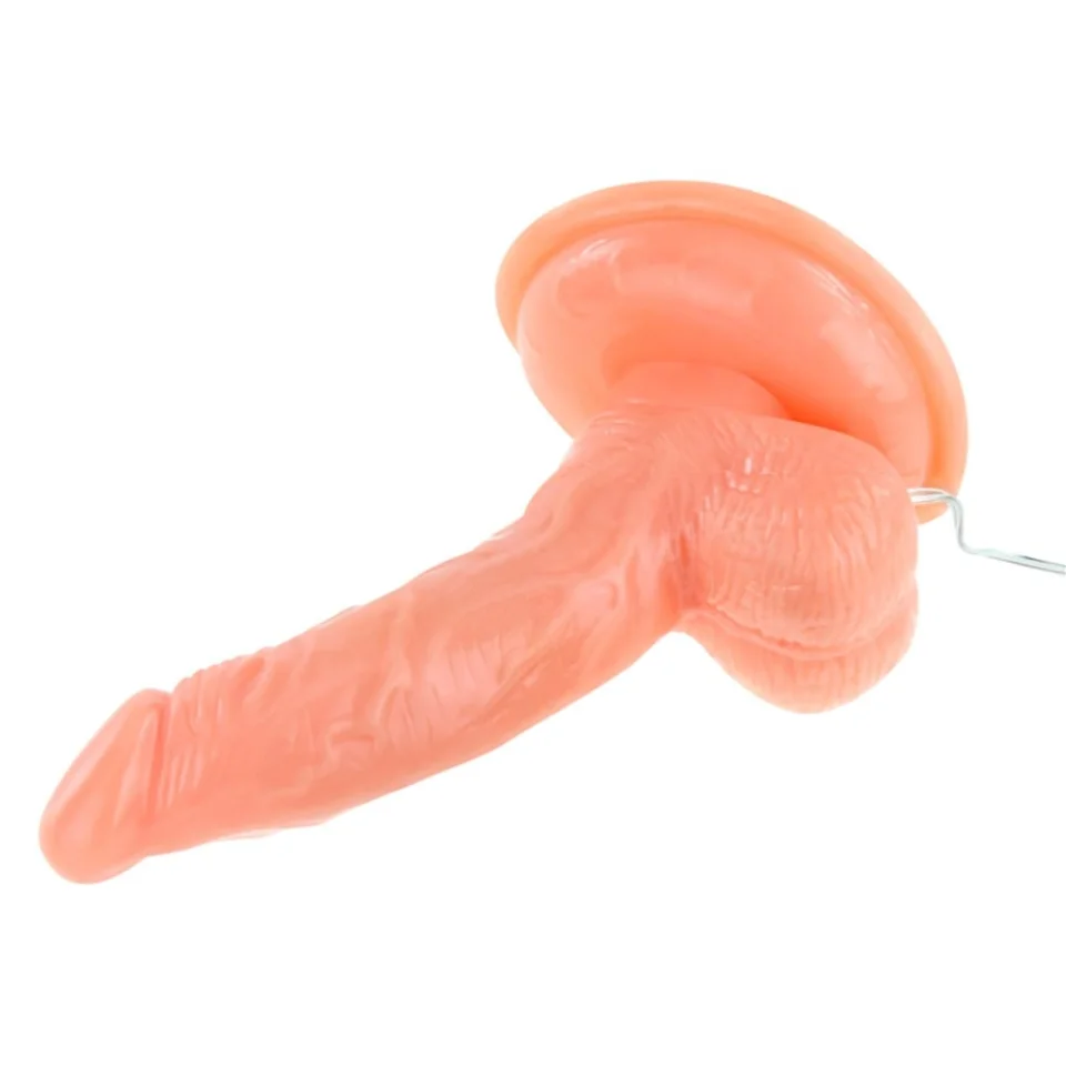 #1232 - 14,5 cm Oynar Başlı Titreşimli Realistik Vibratör Penis